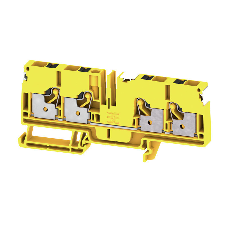 Weidmuller A-series Feed-Through terminal block, push in, black/yellow, 6 MM², 41 A, 800 V