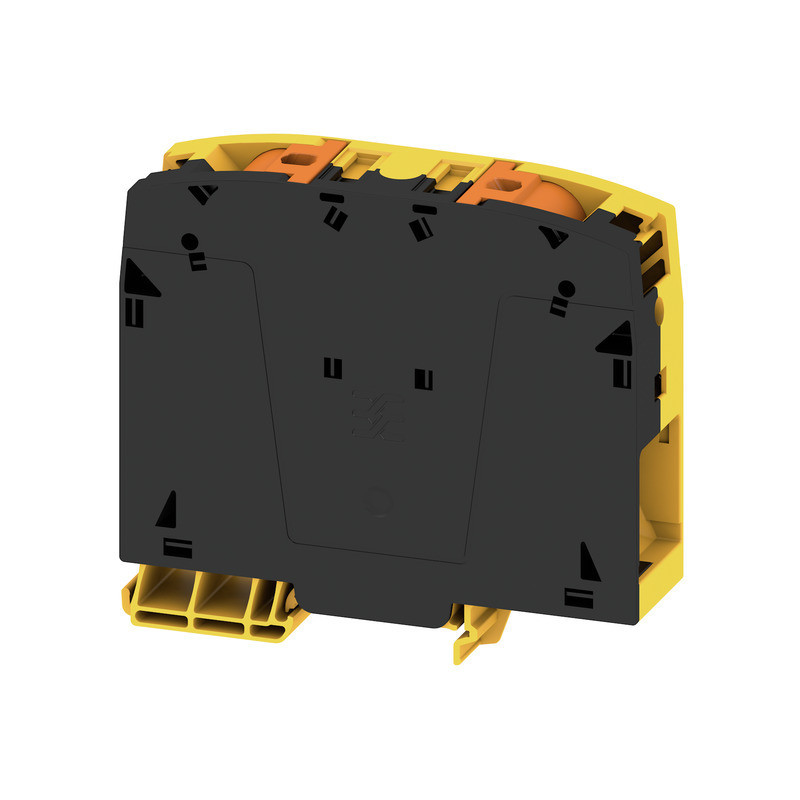 Weidmuller A-series Feed-Through terminal block, push in, black/yellow, 95 MM², 232 A, 100