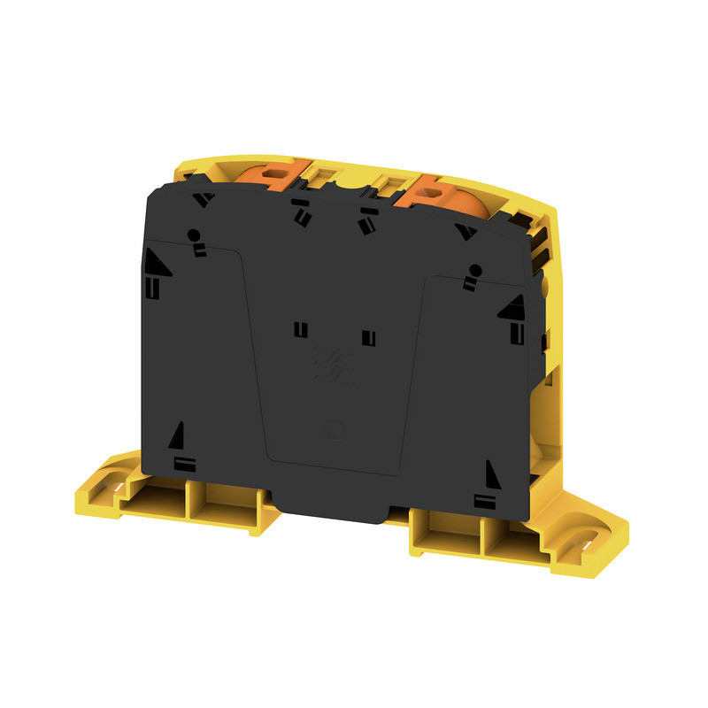 Weidmuller A-series Feed-Through terminal block, push in, black/yellow, 95 MM², 232 A, 100