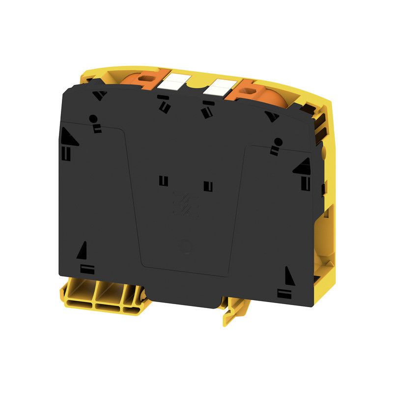 Weidmuller A-series Feed-Through terminal block, push in, black/yellow, 95 MM², 232 A, 100