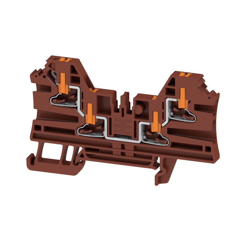 Weidmuller A-series Feed-Through terminal block, push in, brown, 2.5 MM², 24 A, 800 V, num