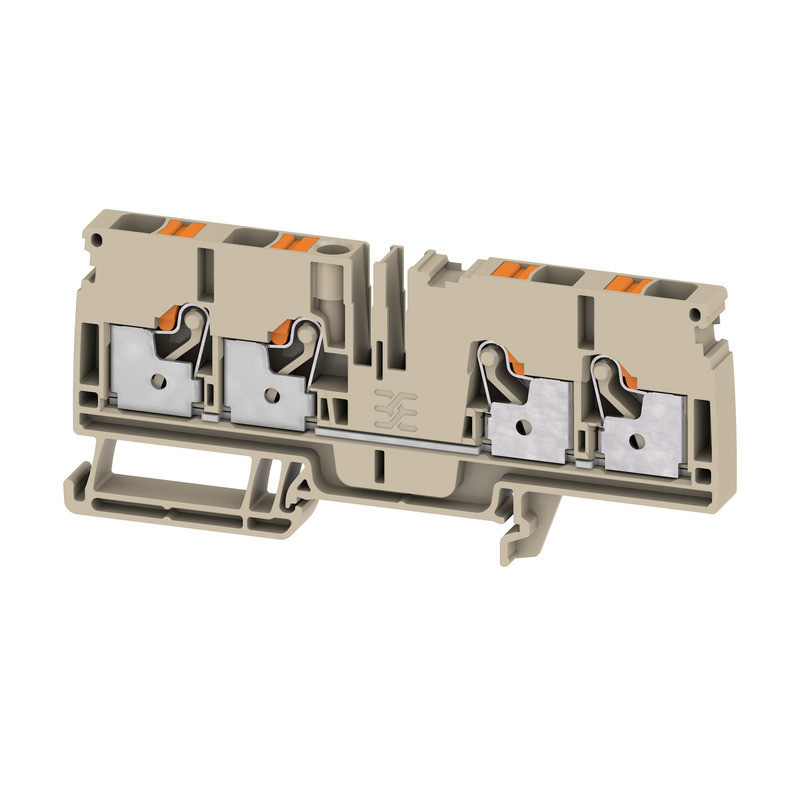 Weidmuller A-series Feed-Through terminal block, push in, dark beige, 6 MM², 41 A, 800 V,