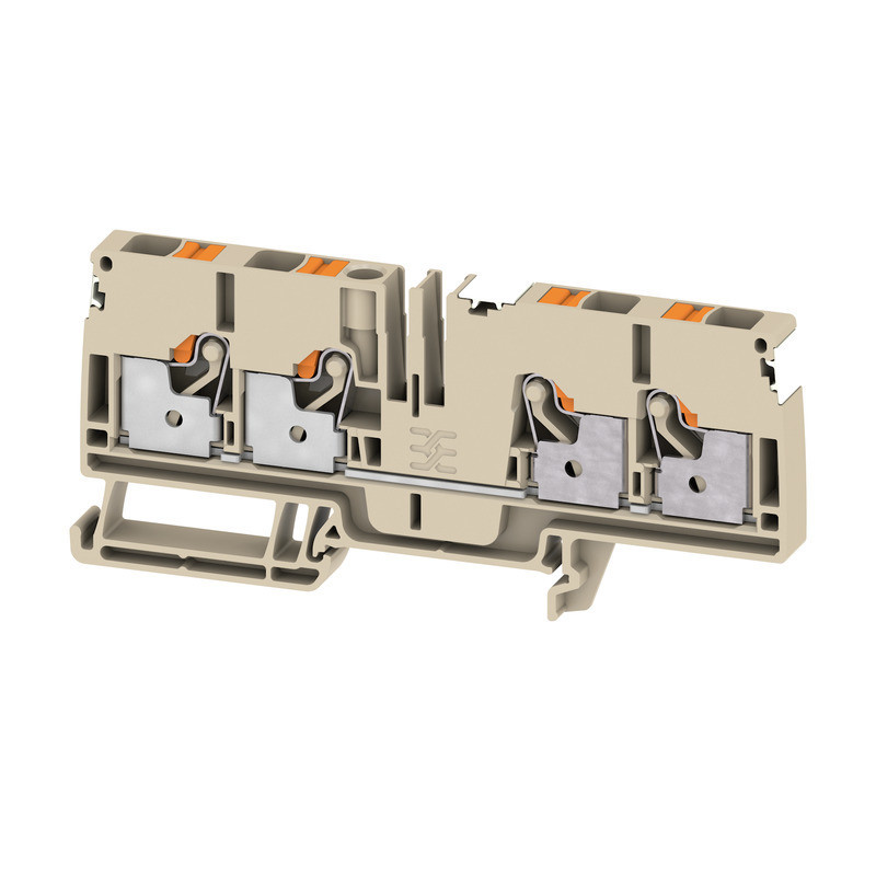 Weidmuller A-series Feed-Through terminal block, push in, dark beige, 6 MM², 41 A, 800 V,