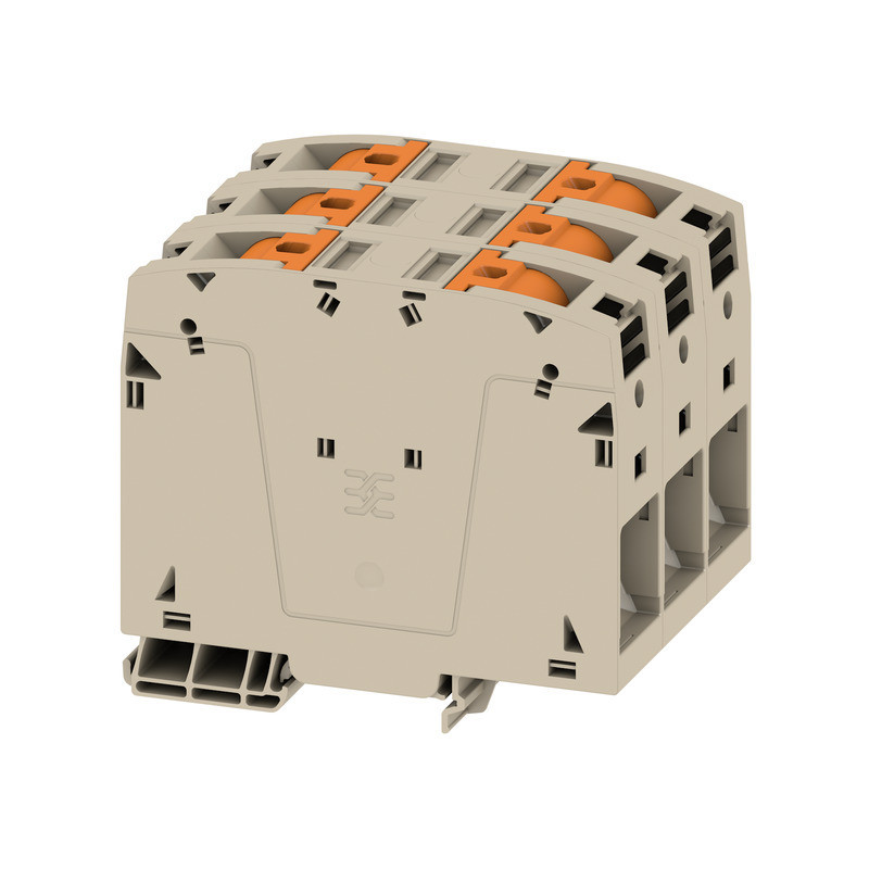 Weidmuller A-series Feed-Through terminal block, push in, dark beige, 95 MM², 232 A, 1000