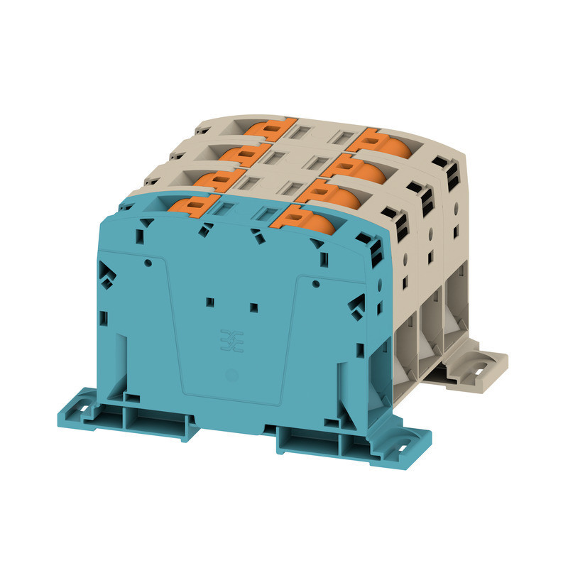Weidmuller A-series Feed-Through terminal block, push in, dark beige, blue, 150 MM², 309 A