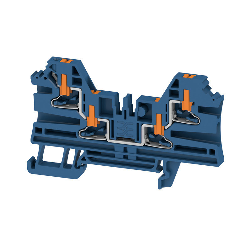 Weidmuller A-series Feed-Through terminal block, push in, dark blue, 2.5 MM², 24 A, 800 V,
