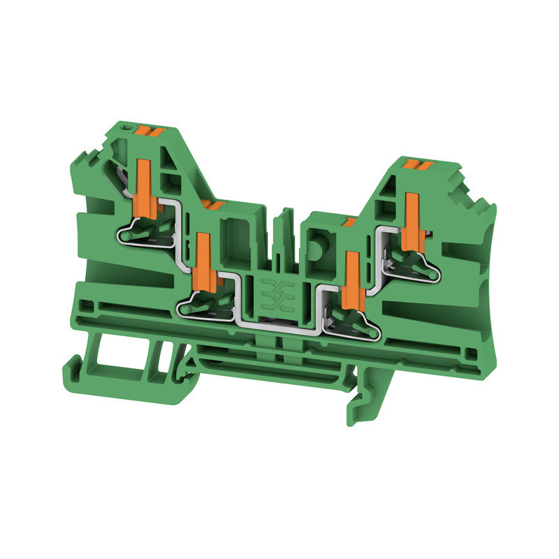 Weidmuller A-series Feed-Through terminal block, push in, green, 4 MM², 32 A, 1000 V, numb