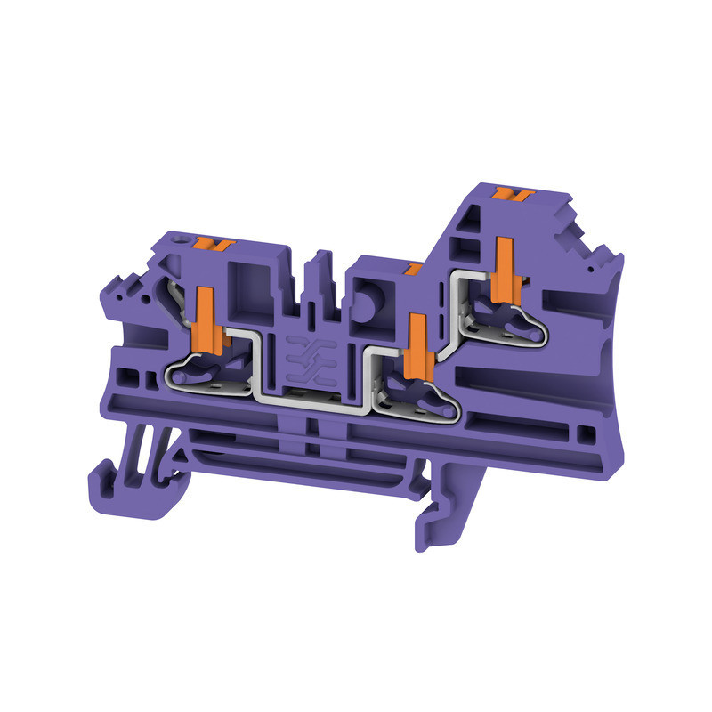 Weidmuller A-series Feed-Through terminal block, push in, violet, 2.5 MM², 24 A, 800 V, nu