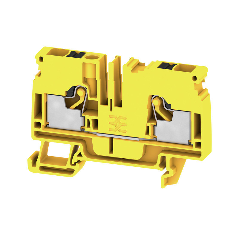 Weidmuller A-series Feed-Through terminal block, push in, yellow, 6 MM², 41 A, 800 V, numb