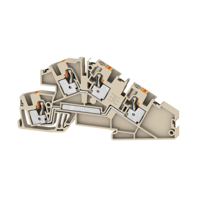 Weidmuller A-series Multi Level installation terminal block, push in, dark beige, 4 MM², 3