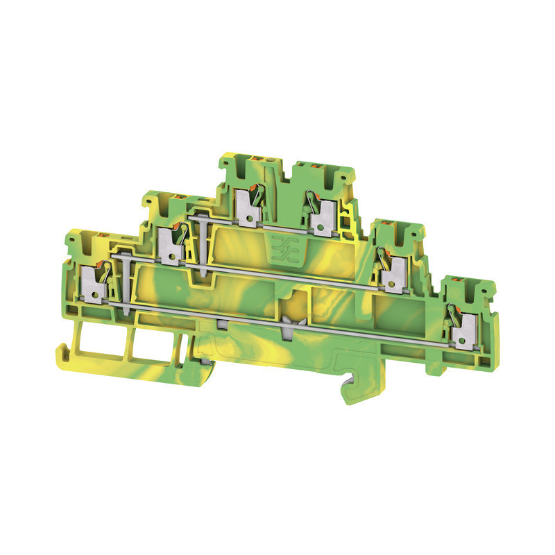 Weidmuller A-series Multi-Tier pe terminal, push in, green/yellow, 1.5 MM², 500 V, number