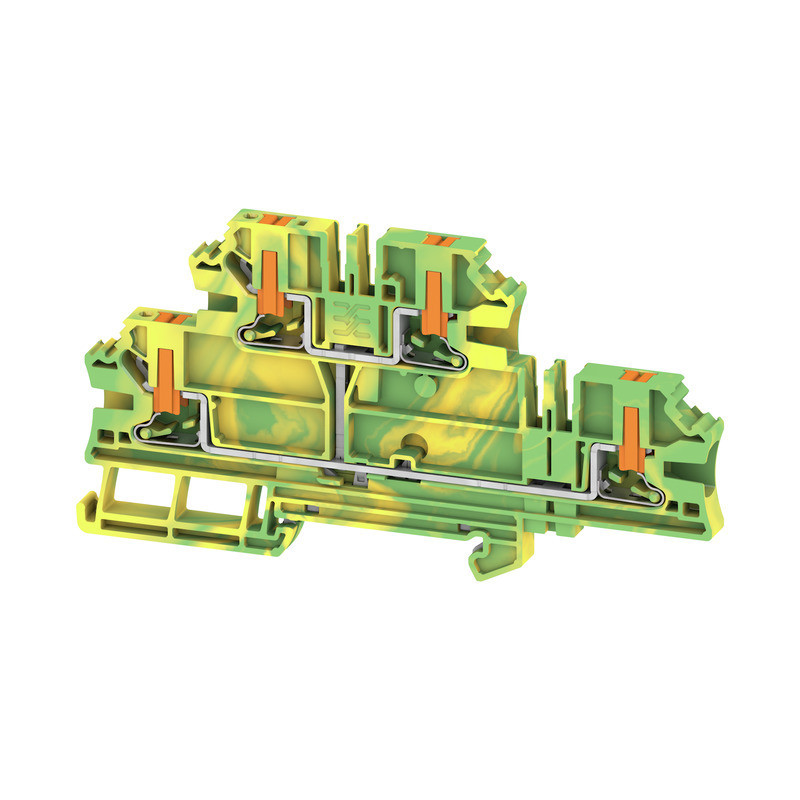 Weidmuller A-series Multi-Tier pe terminal, push in, green/yellow, 4 MM², 800 V, number of
