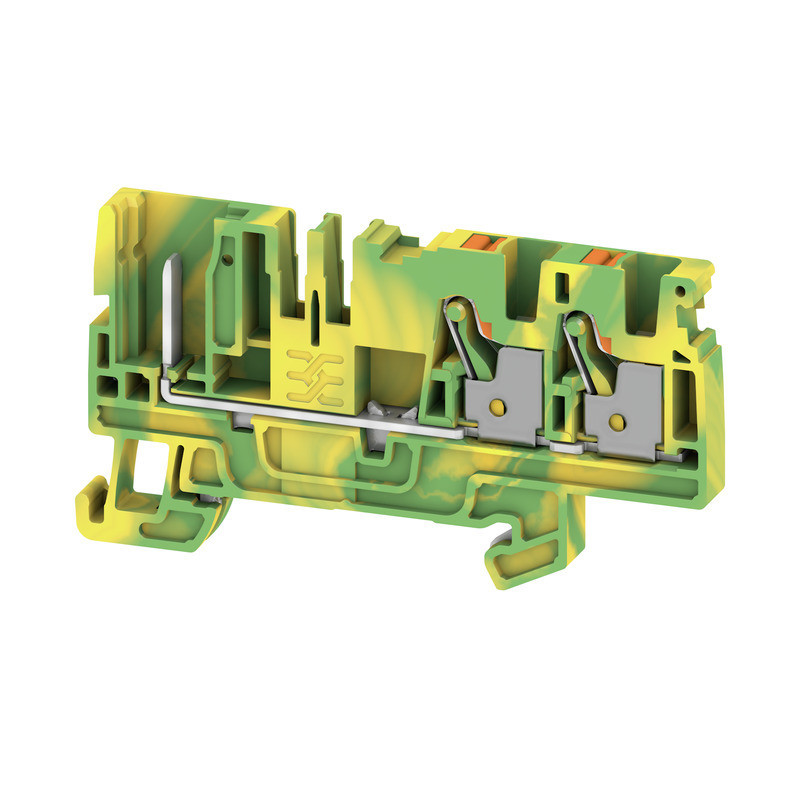 Weidmuller A-series Pluggable Terminal, push in, green/yellow, 4 MM², 800 V, number of con
