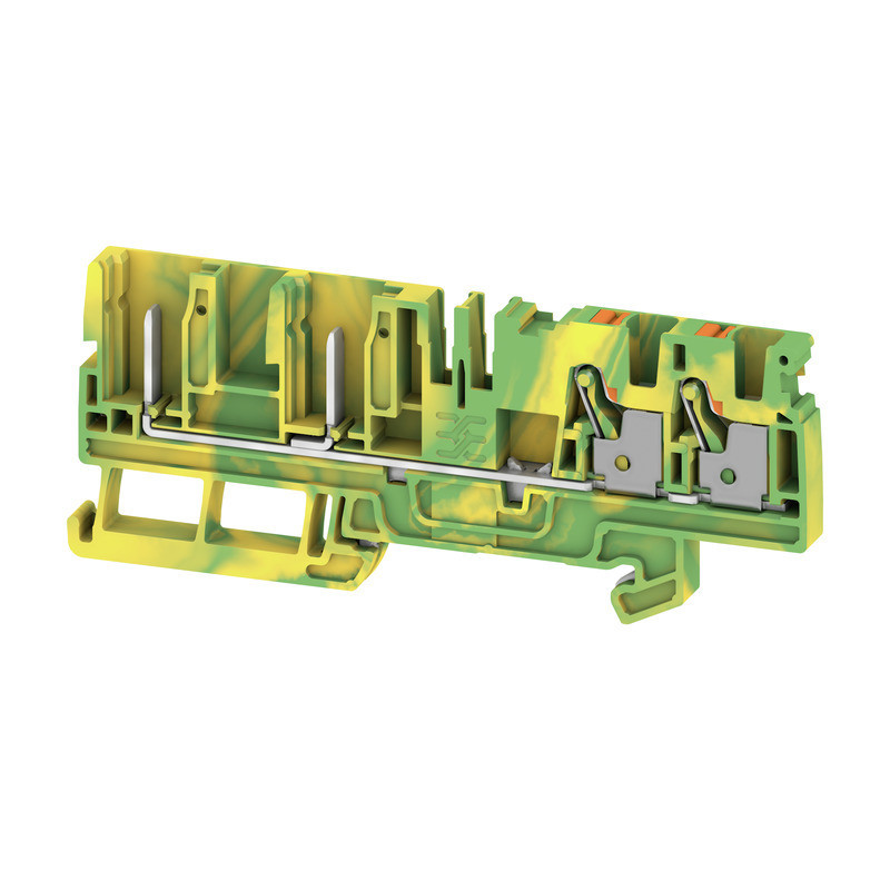 Weidmuller A-series Pluggable Terminal, push in, green/yellow, 4 MM², 800 V, number of con