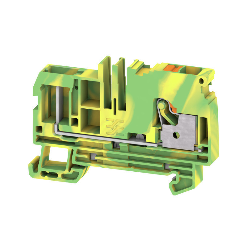 Weidmuller A-series Pluggable Terminal, push in, green/yellow, 6 MM², 800 V, number of con