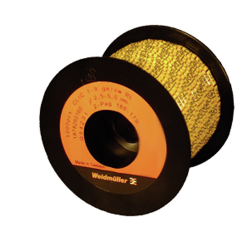 Weidmuller CableLine Cable Coding system, yellow, conductor O.D.:2.5 - 5 MM, numbers, PVC,