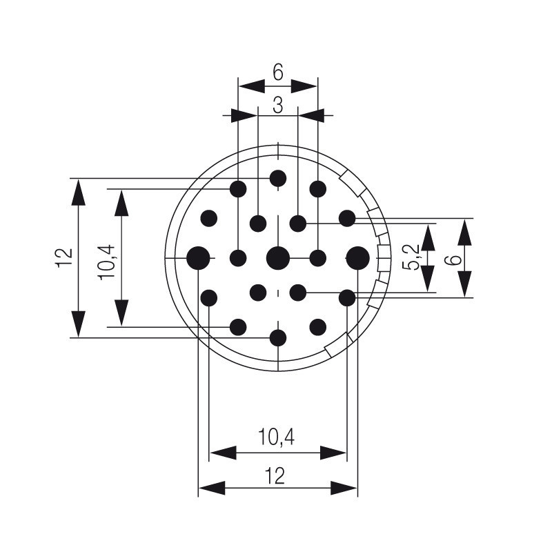 Weidmuller Contact Insert (circular connector), solder-in socket, 10 MM, with pe