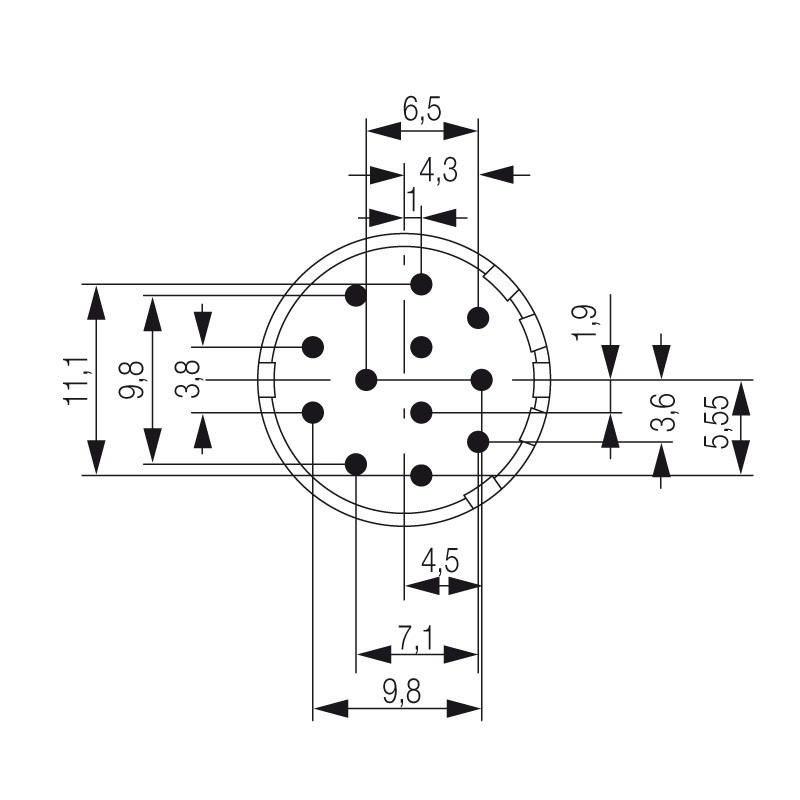 Weidmuller Contact Insert (circular connector), solder-in socket, 3.5 MM, with pe