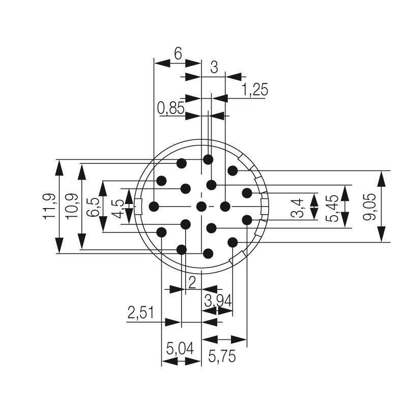 Weidmuller Contact Insert (circular connector), solder socket, solder cup, counte