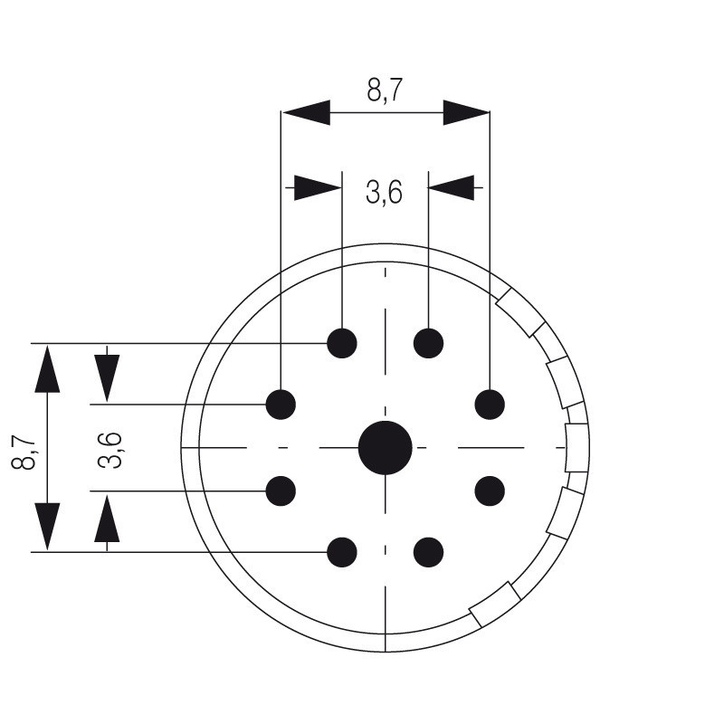 Weidmuller Contact Insert (circular connector), solder socket, solder cup, counte