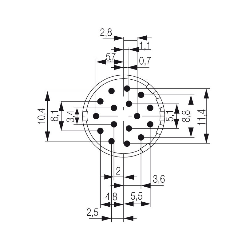Weidmuller Contact Insert (circular connector), solder socket, solder cup, solder