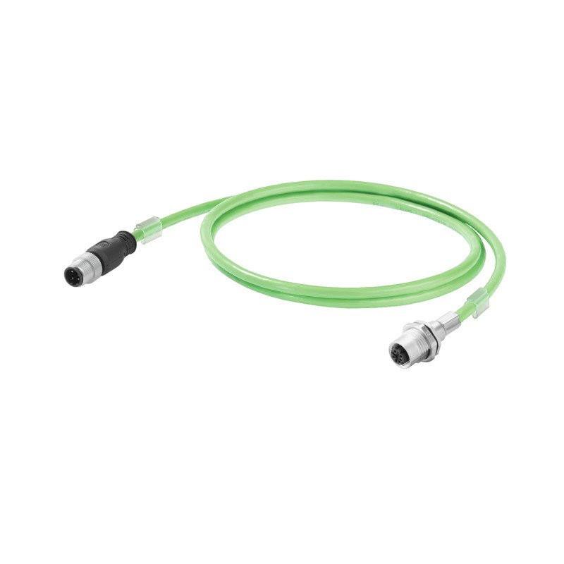 Weidmuller Industrial Ethernet Profinet Cable (assembled), M12 D-code – flange, M12 D-code – pin stra