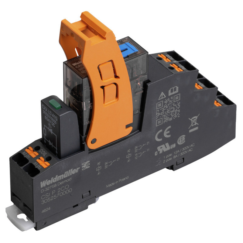 Weidmuller CUBESERIES Relay Module, 24 V DC, green led, 2 co contact (agni) , 250 V ac, 8 A,