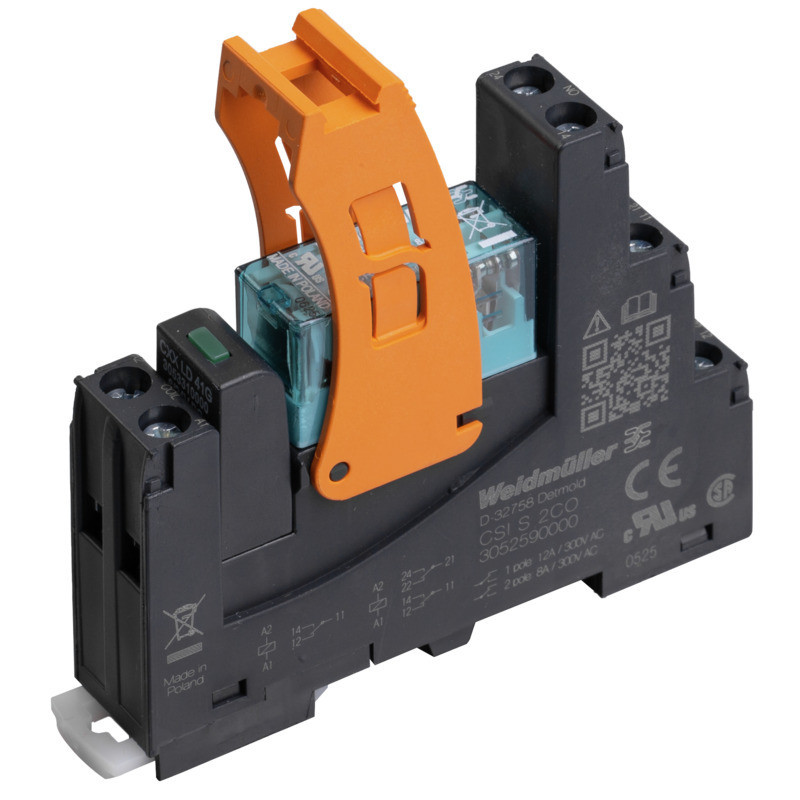 Weidmuller CUBESERIES Relay Module, 24 V DC, green led, 2 co contact (agni) , 250 V ac, 8 A,