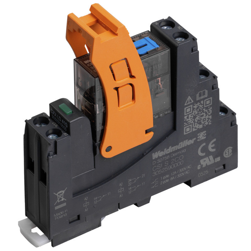 Weidmuller CUBESERIES Relay Module, 24 V DC, green led, 2 co contact (agni) , 250 V ac, 8 A,