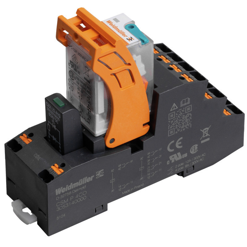Weidmuller CUBESERIES Relay Module, 24 V DC, green led, 4 co contact (agni) , 250 V ac, 7 A,