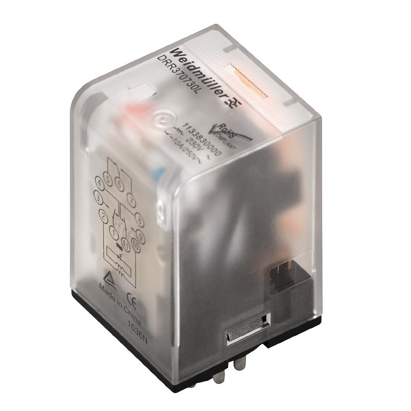 Weidmuller D-SERIES DRR Industrial Relay, 24 V DC, green led, 3 co contact (agsno) , 250 V ac,