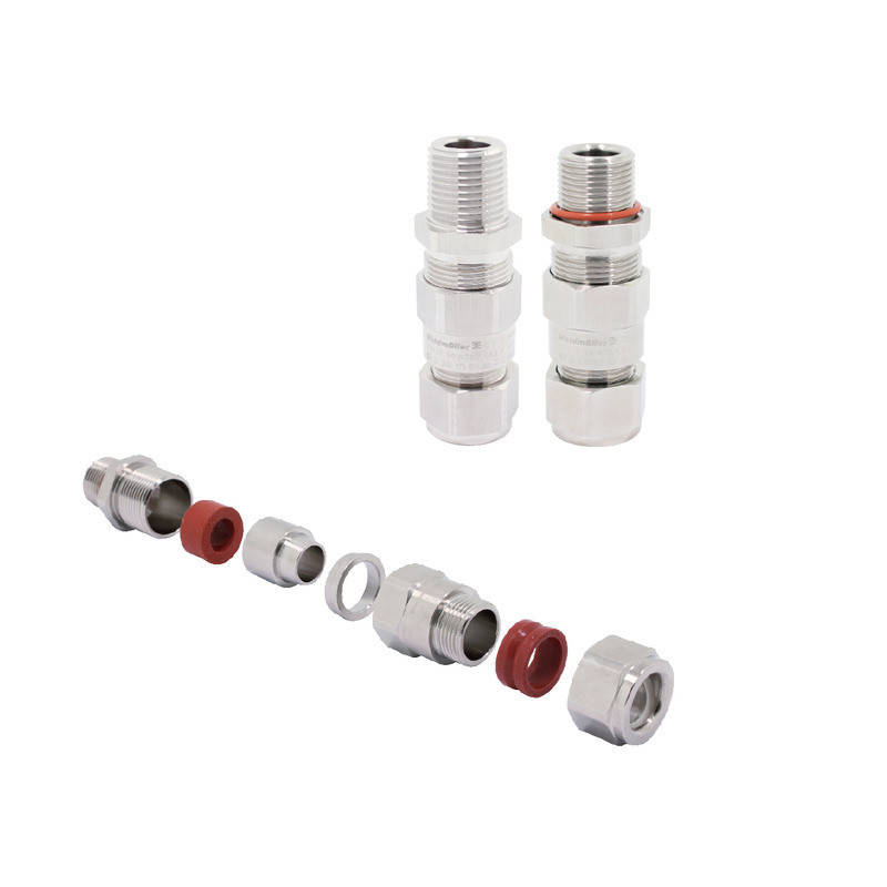 Weidmuller Ex Cable gland (metal), straight, 1 1/4" NPT, 18 MM, single-wire armou