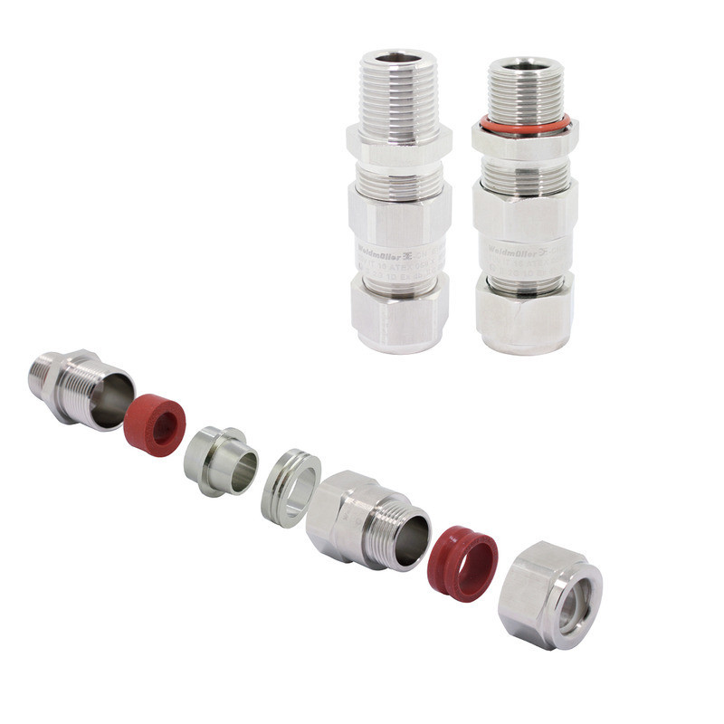 Weidmuller Ex Cable gland (metal), straight, M 50 X 1.5, 16 MM, braided armouring
