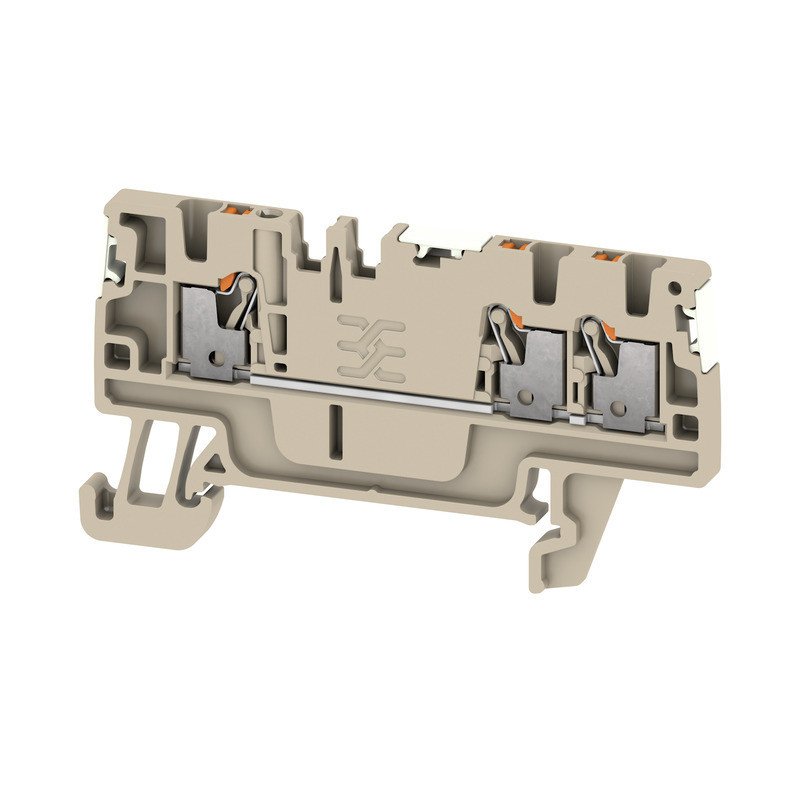 Weidmuller A-series Feed-Through terminal block, push in, dark beige, 1.5 MM², 17.5 A, 500