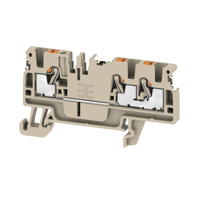Weidmuller A-series Feed-Through terminal block, push in, dark beige, 2.5 MM², 24 A, 800 V