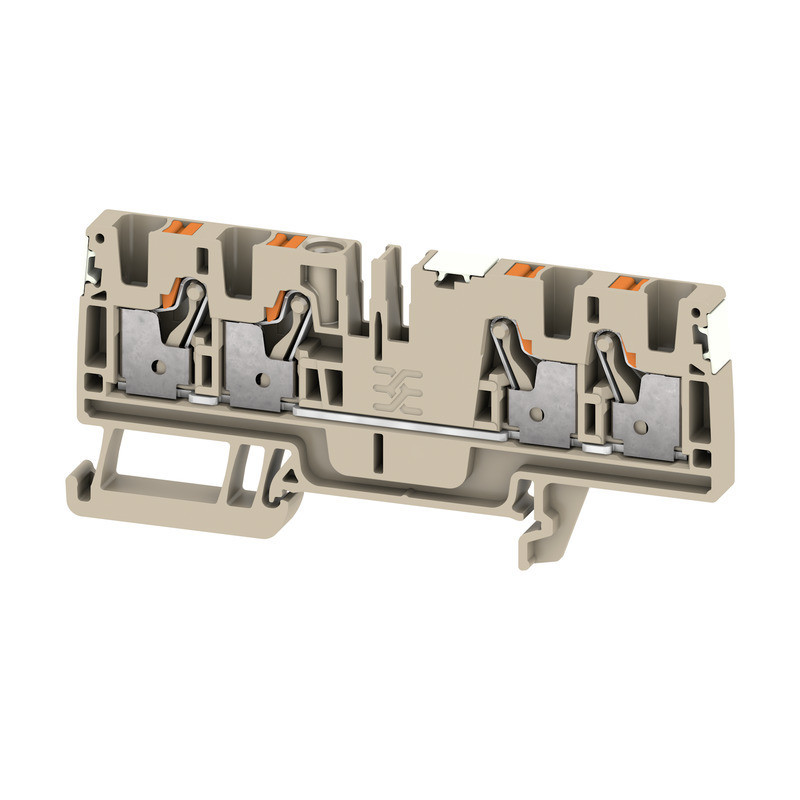 Weidmuller A-series Feed-Through terminal block, push in, dark beige, 4 MM², 32 A, 800 V,