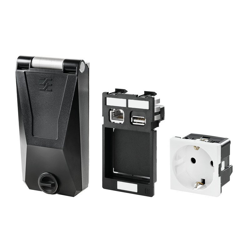 Weidmuller Elektronicabehuizing gemonteerde componenthuis 2X data 1X power gesloten