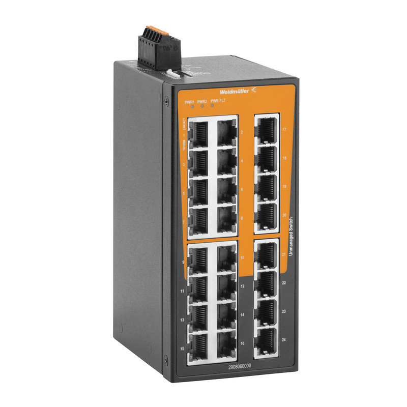 Weidmuller Industrial Ethernet Network Switch, unmanaged, fast ethernet, 24X RJ45, -40 °C...75 °C, ip