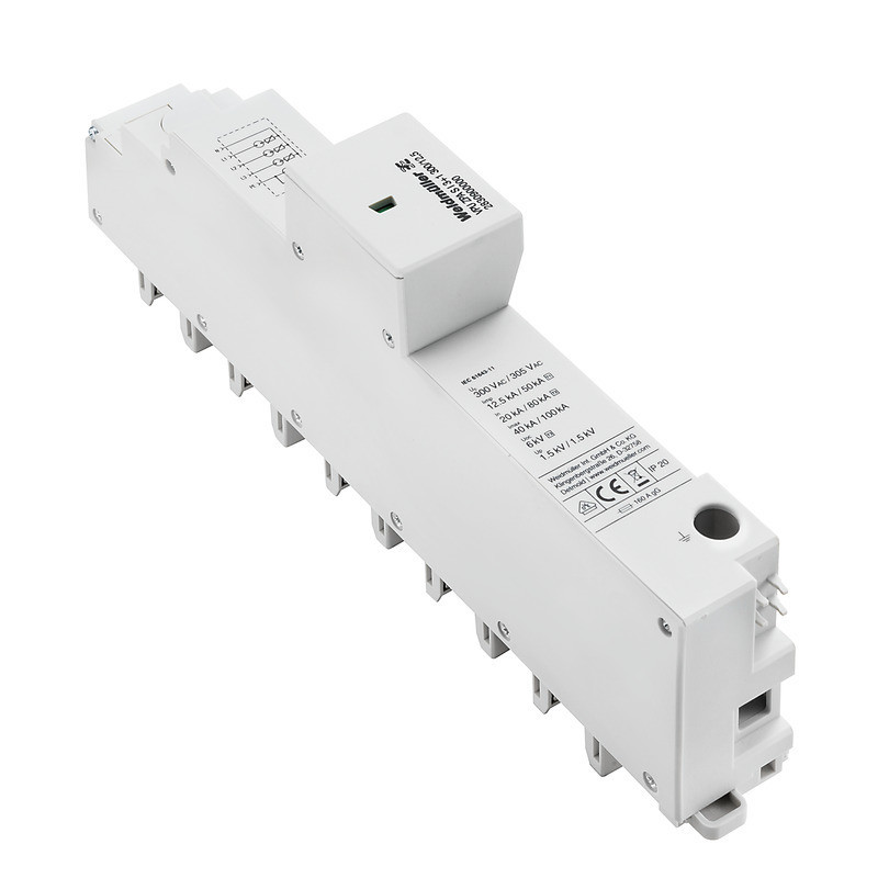 Weidmuller Lightning and surge protection Combined Surge arrester ac (type 1+2), mains voltage: 230 V / 400 V, L