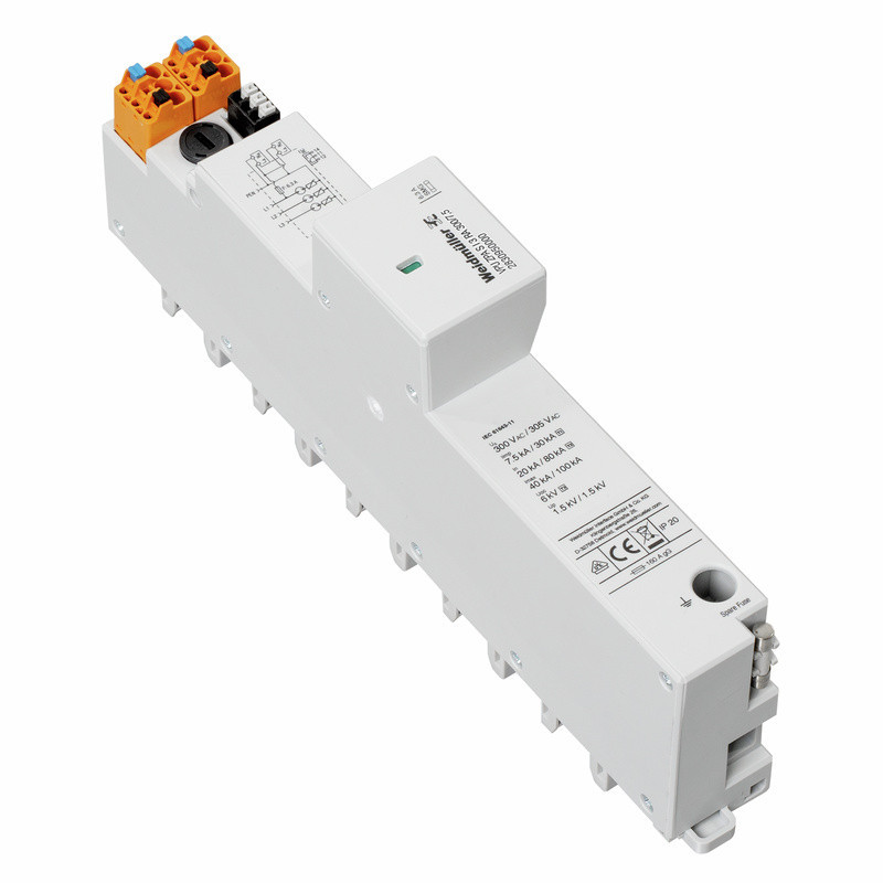Weidmuller Lightning and surge protection Combined Surge arrester ac (type 1+2), mains voltage: 230 V / 400 V, L