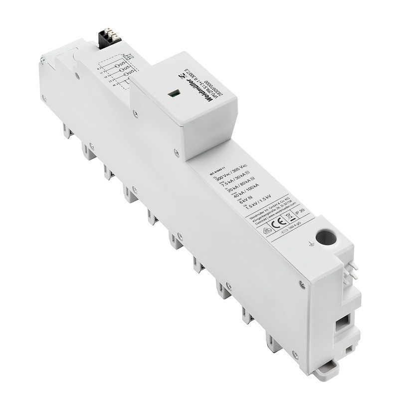 Weidmuller Lightning and surge protection Combined Surge arrester ac (type 1+2), mains voltage: 230 V / 400 V, L