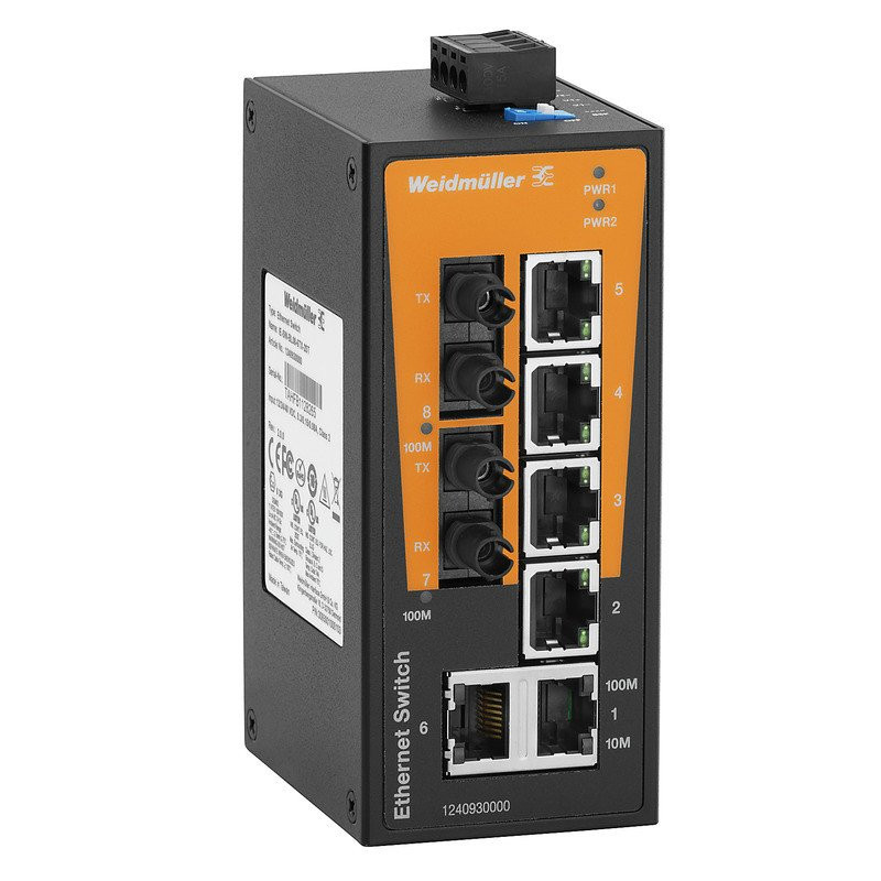 Weidmuller Network switch unmanaged fast ethernet number of ports: 6X RJ45 2