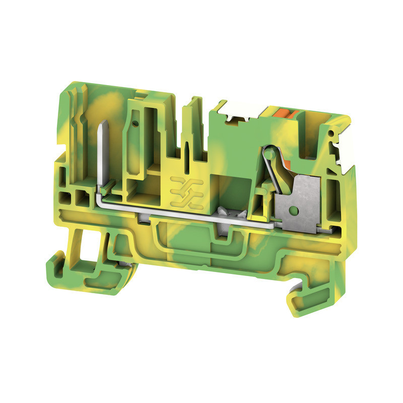 Weidmuller A-series Pluggable Terminal, push in, green/yellow, 4 MM², 800 V, number of con