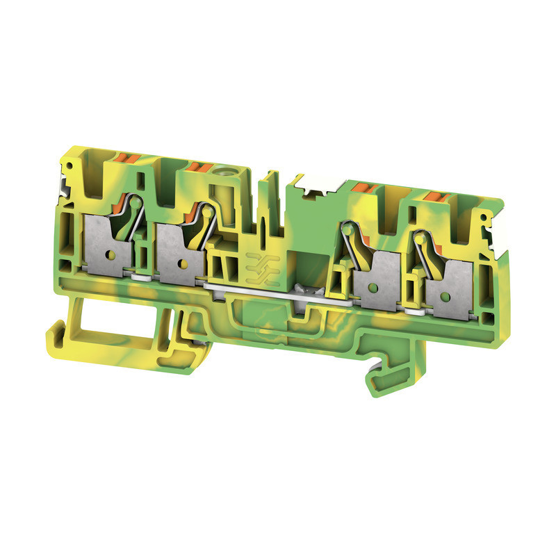 Weidmuller A-series Pe Terminal, push in, green/yellow, 4 MM², 800 V, number of connection