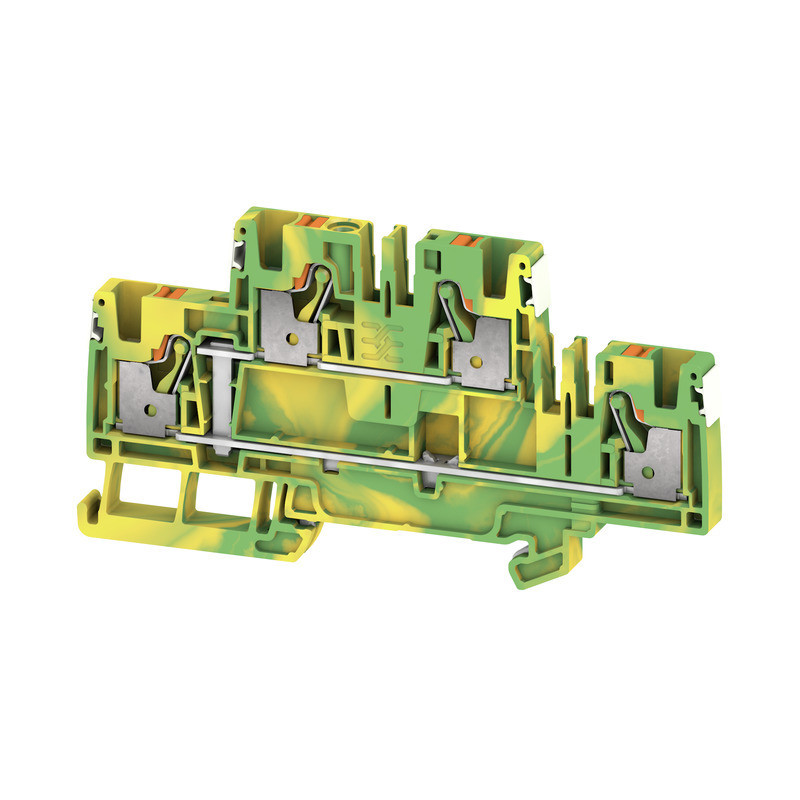 Weidmuller A-series Multi-Tier pe terminal, push in, green/yellow, 4 MM², 800 V, number of