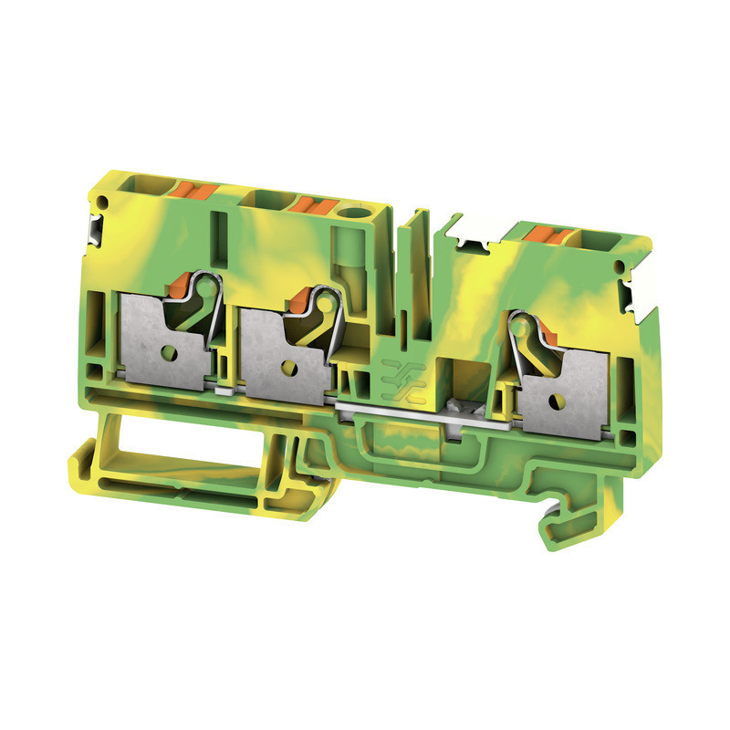 Weidmuller A-series Pe Terminal, push in, green/yellow, 6 MM², 800 V, number of connection