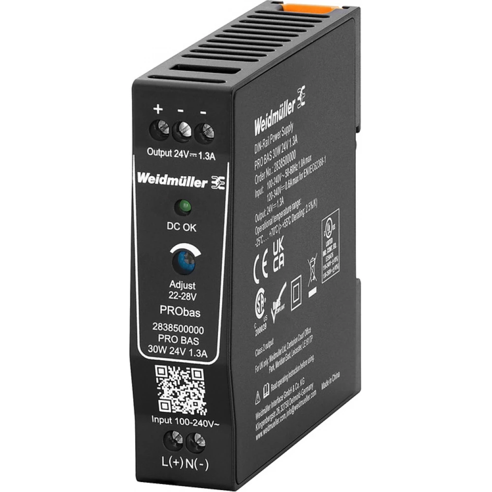 Weidmuller PRObas Power Supply, power supply, switch-mode power supply unit, 30 W, 1.3 A