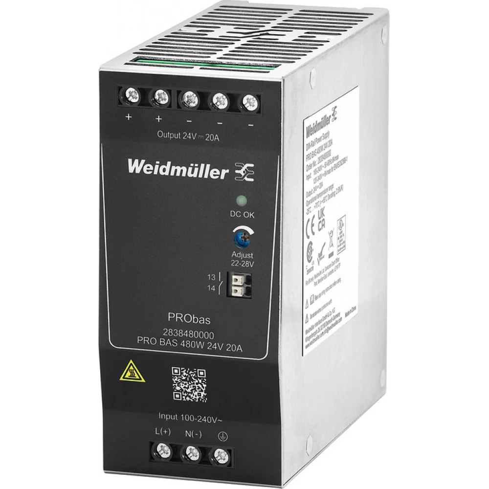 Weidmuller PRObas Power Supply, power supply, switch-mode power supply unit, 480 W, 20 A