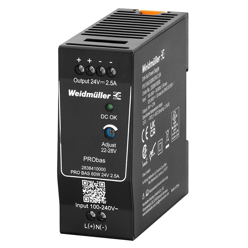 Weidmuller PRObas Power Supply, power supply, switch-mode power supply unit, 60 W, 2.5 A