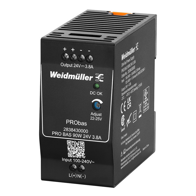 Weidmuller PRObas Power Supply, power supply, switch-mode power supply unit, 90 W, 3.8 A